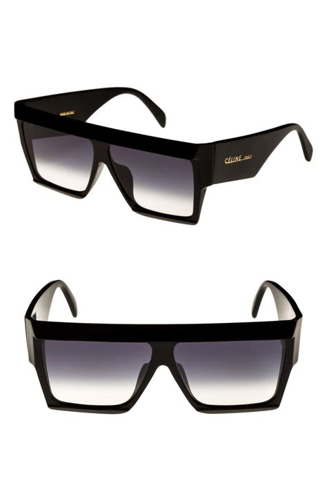 celine eyewear shadow d-frame acetate sunglasses|Celine 60mm flat top sunglasses.